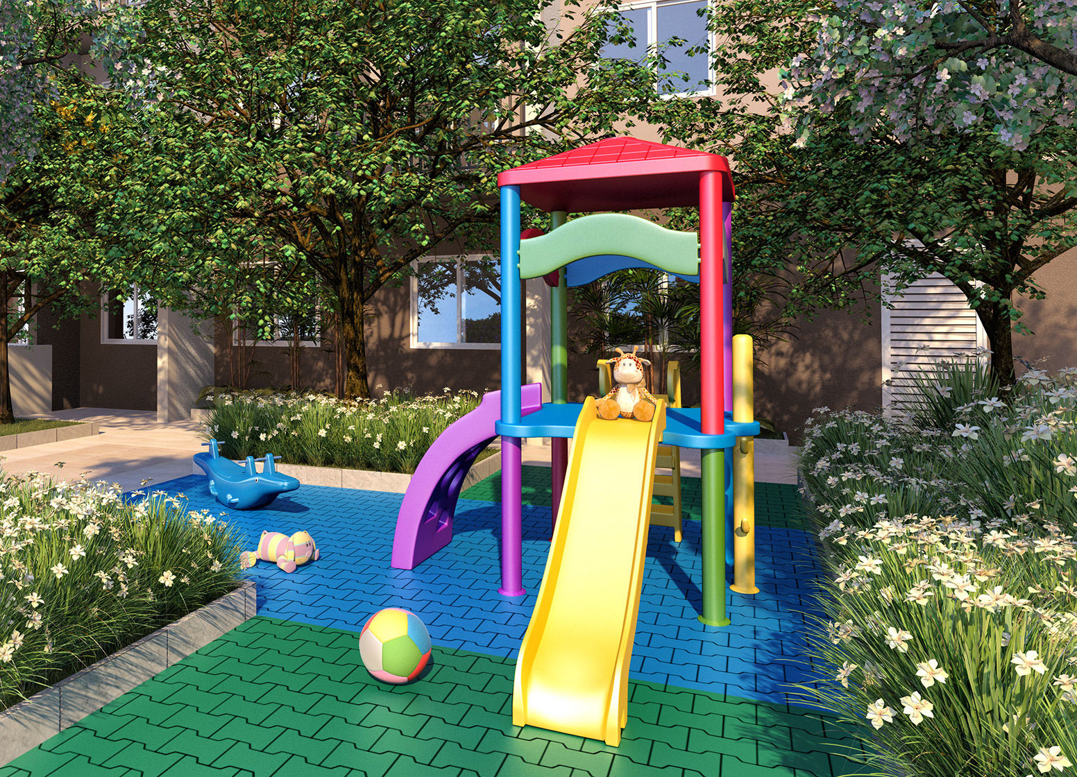Playground - Perspectiva Ilustrada - Plano&amp;Reserva Vila Andrade