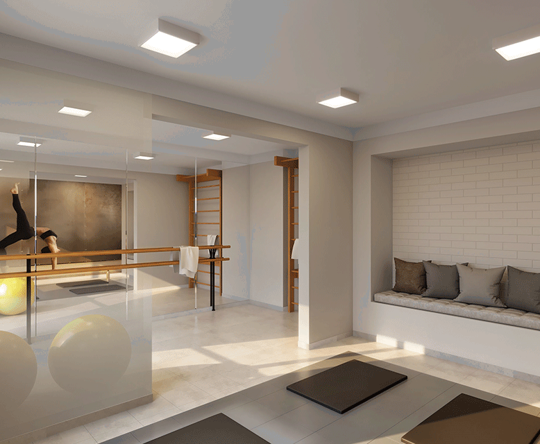 Sala de Ginastica - Perspectiva Ilustrada - Plano&amp;Estação Santo Amaro