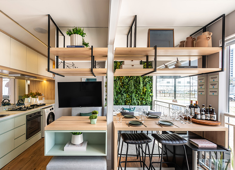 Living e cozinha - 33,92m²