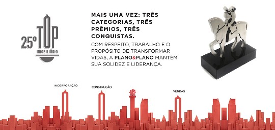 PLANO&PLANO FIGURA NAS 3 CATEGORIAS DO TOP IMOBILIÁRIO DE 2018