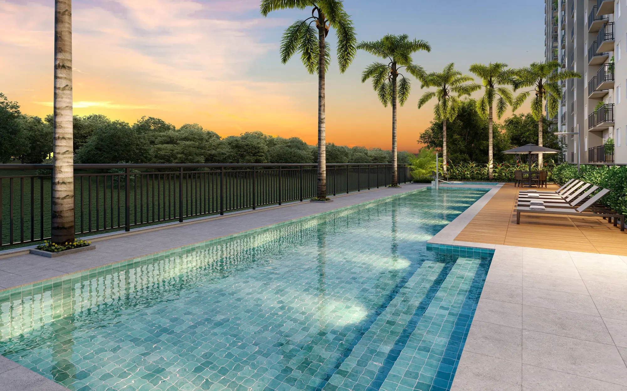 Piscina - Perspectiva Ilustrada - UNNI Mansões