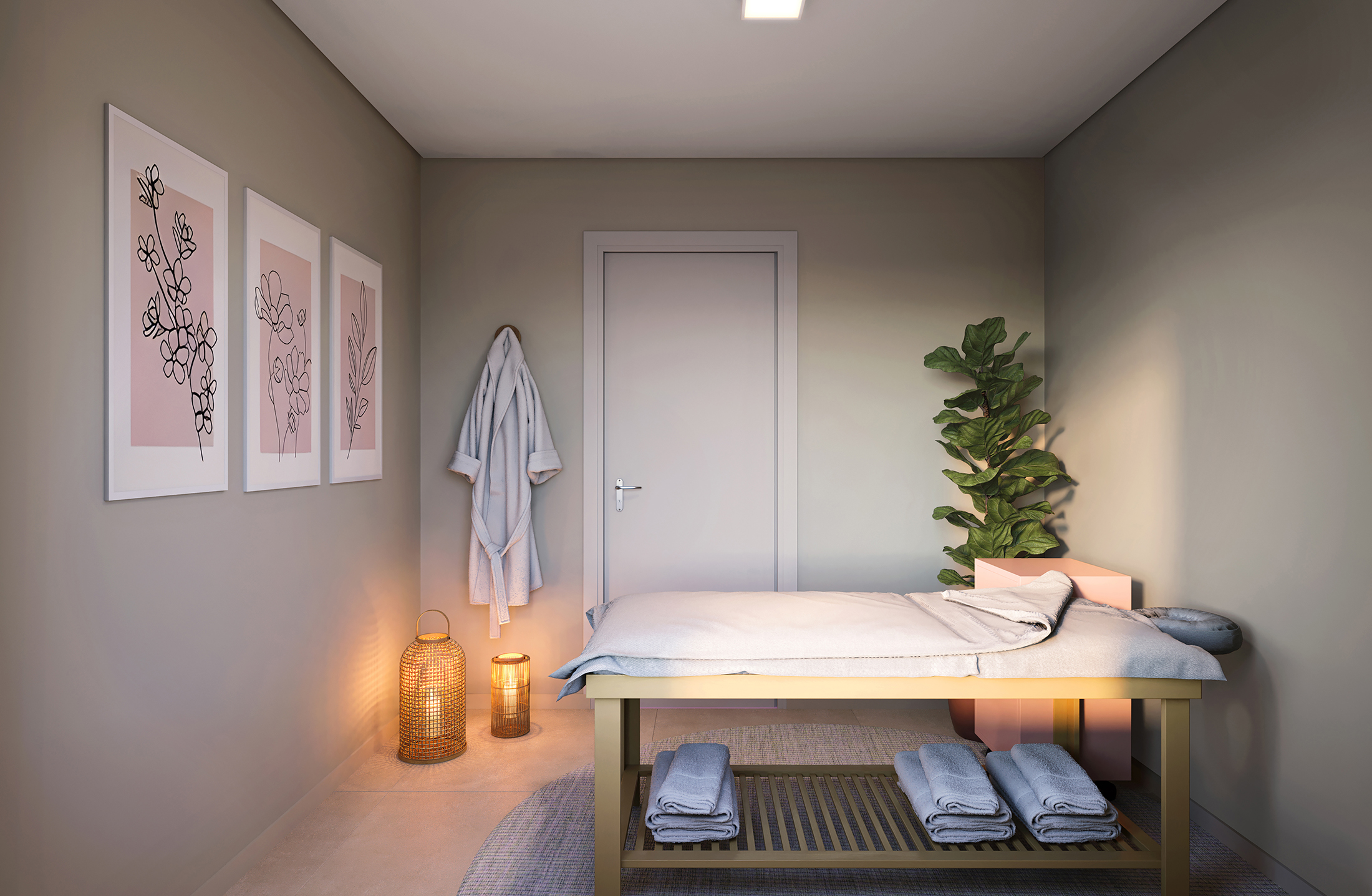 Sala Massagem - Perspectiva Ilustrada - Plano&amp;Vila Ema