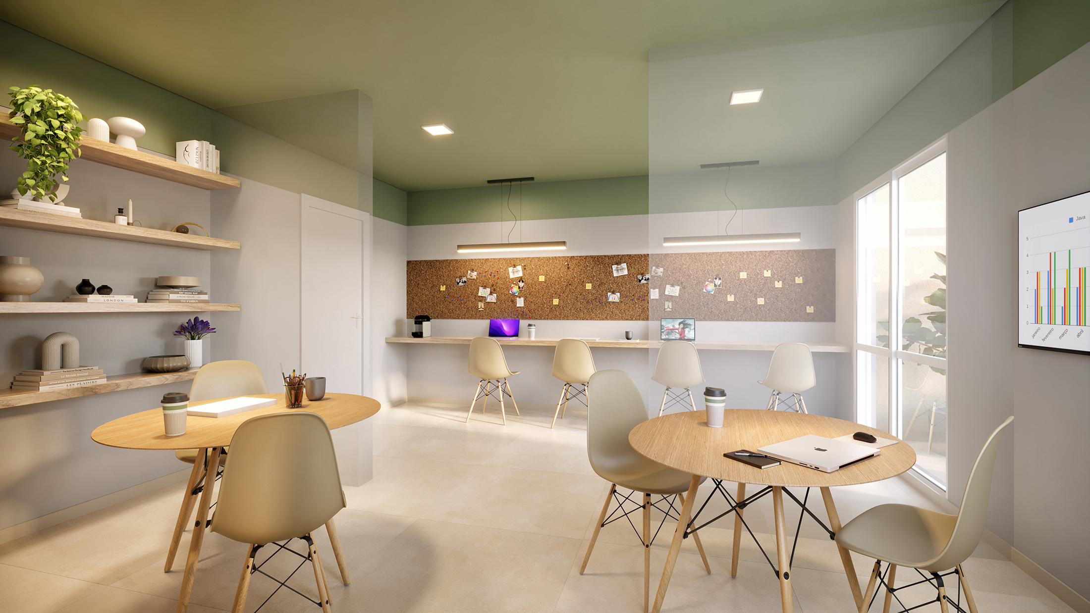 Coworking - Perspectiva Ilustrada - Plano&amp;Vila Ema