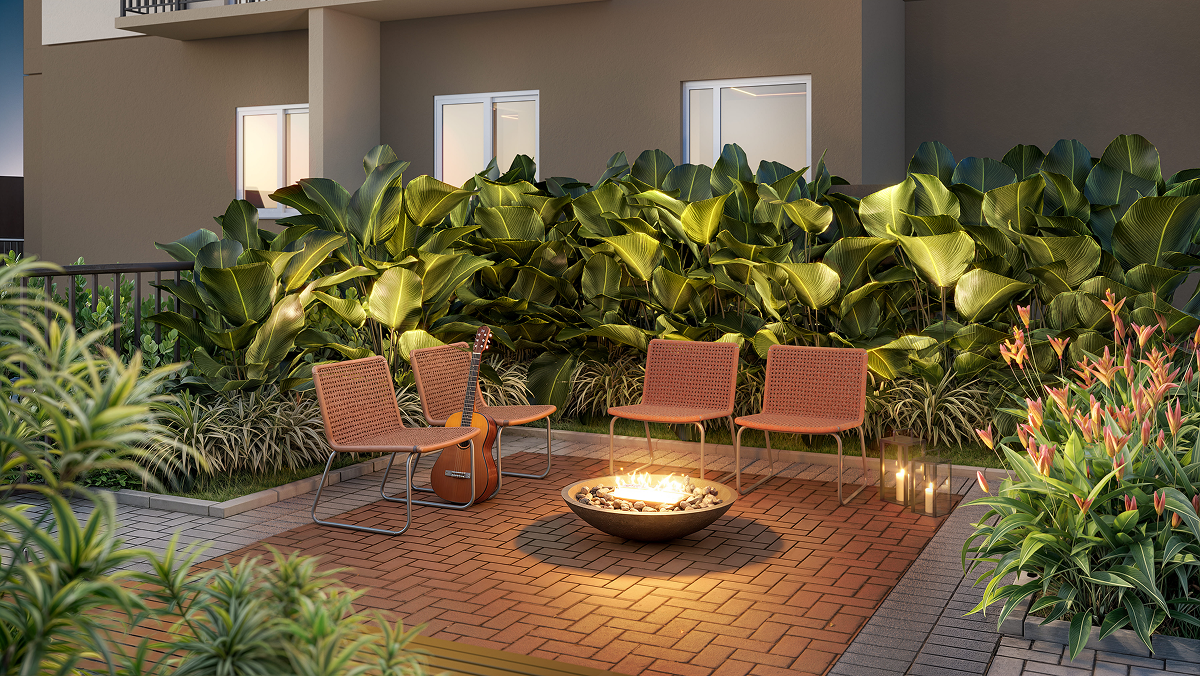 Lounge lareira - Perspectiva Ilustrada - Vila Boulevard Mooca