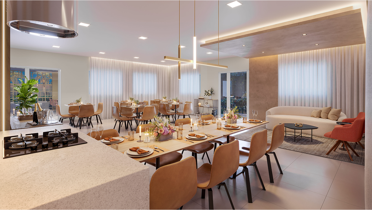 Espaço gourmet - Perspectiva Ilustrada - Vila Boulevard Mooca