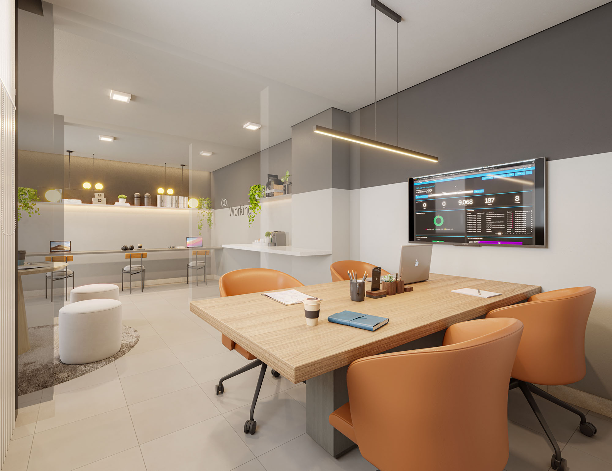 Coworking - Perspectiva Ilustrada