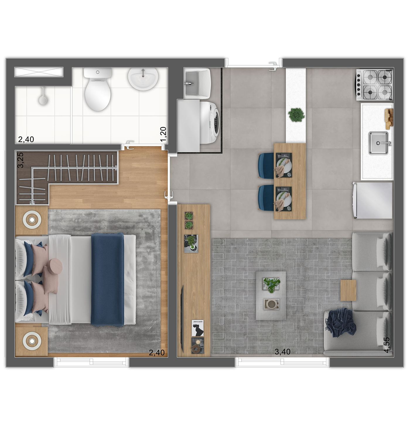 1 Dorm. (Final 13)  - Perspectiva Ilustrada