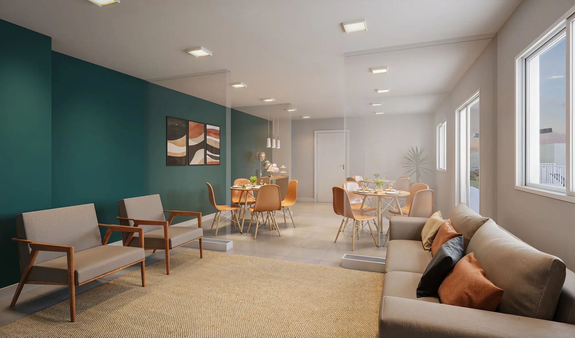 Plano&Mais Penha — Salão de Festas - Perspectiva Ilustrada