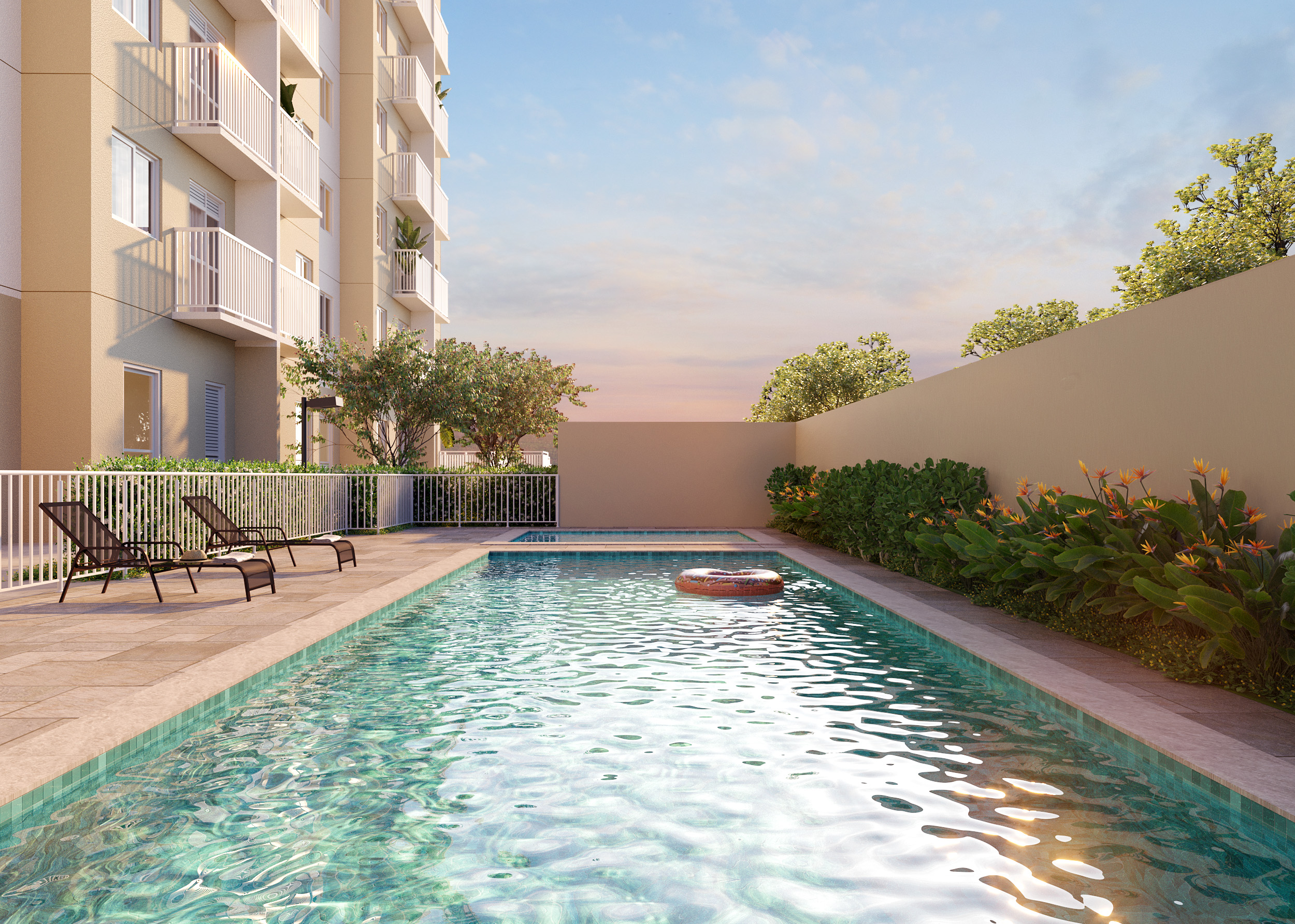 Piscina - Perspectiva Ilustrada - Plano&amp;Mais Penha