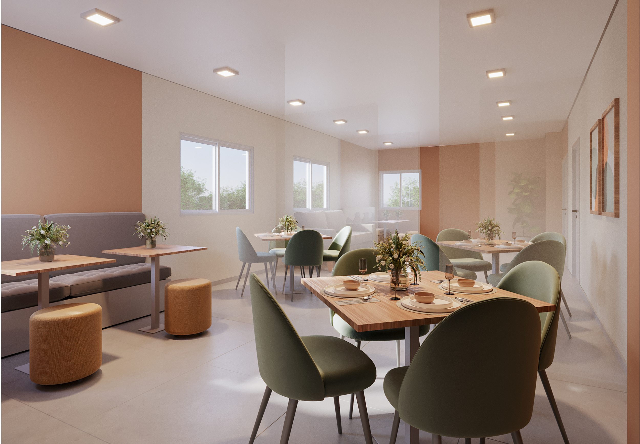 Salão de festas - Perspectiva Ilustrada - Plano&amp;Jaçanã