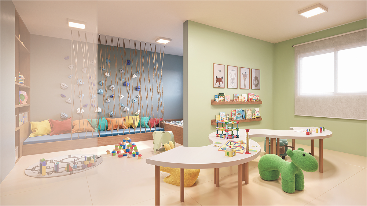 Brinquedoteca - Perspectiva Ilustrada  - Centro&amp;Santa Cecília