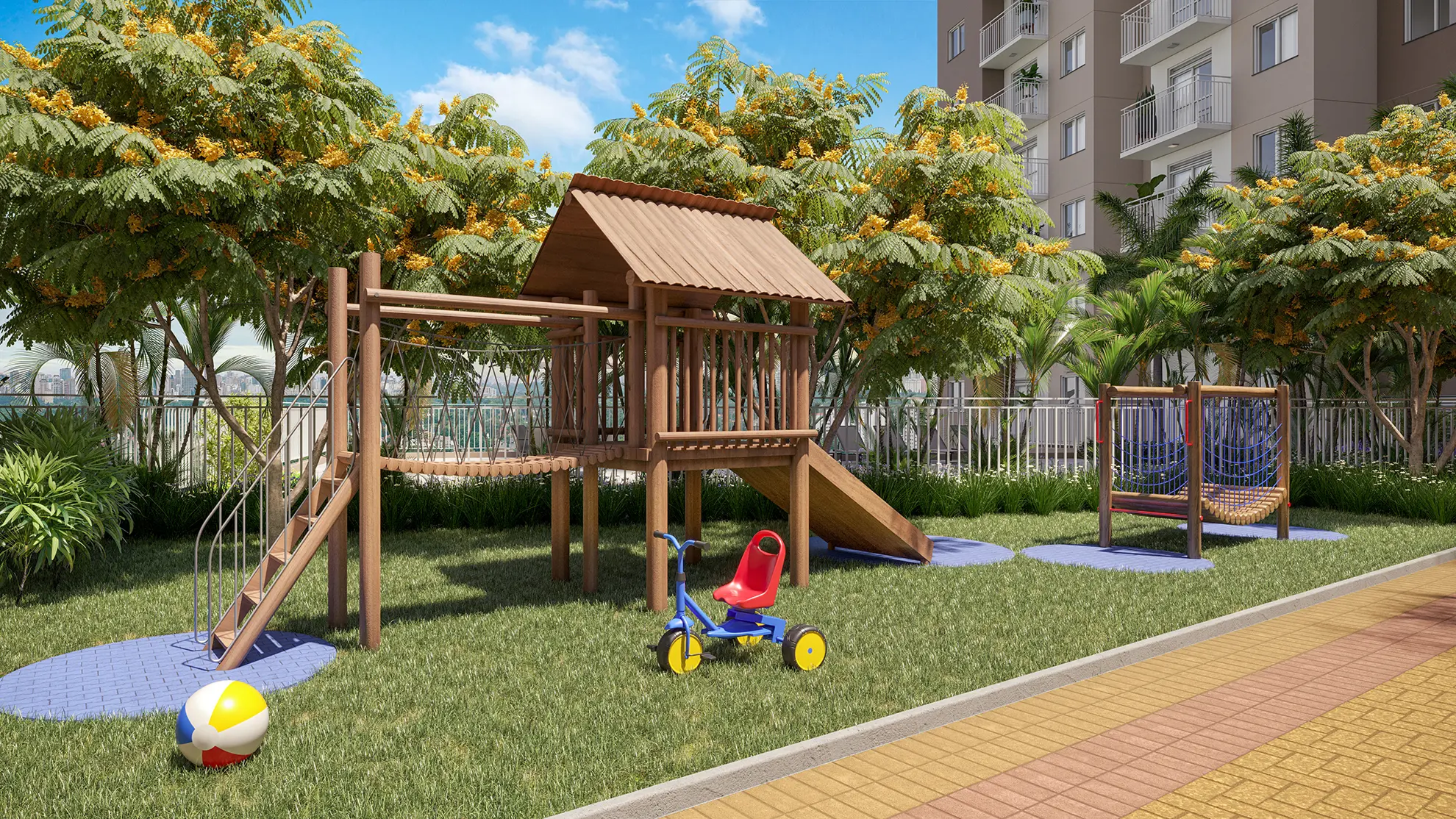 Playground - Perspectiva Ilustrada - Plano&amp;Alto Morumbi