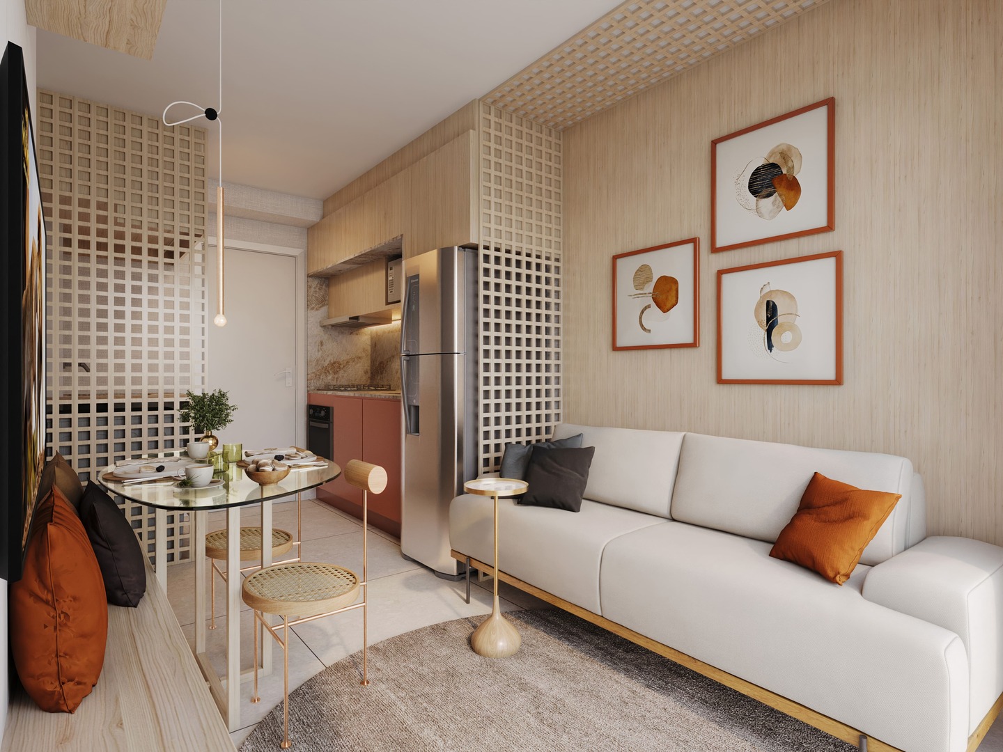 Living - Perspectiva ilustrada - Plano&amp;Vila Leopoldina