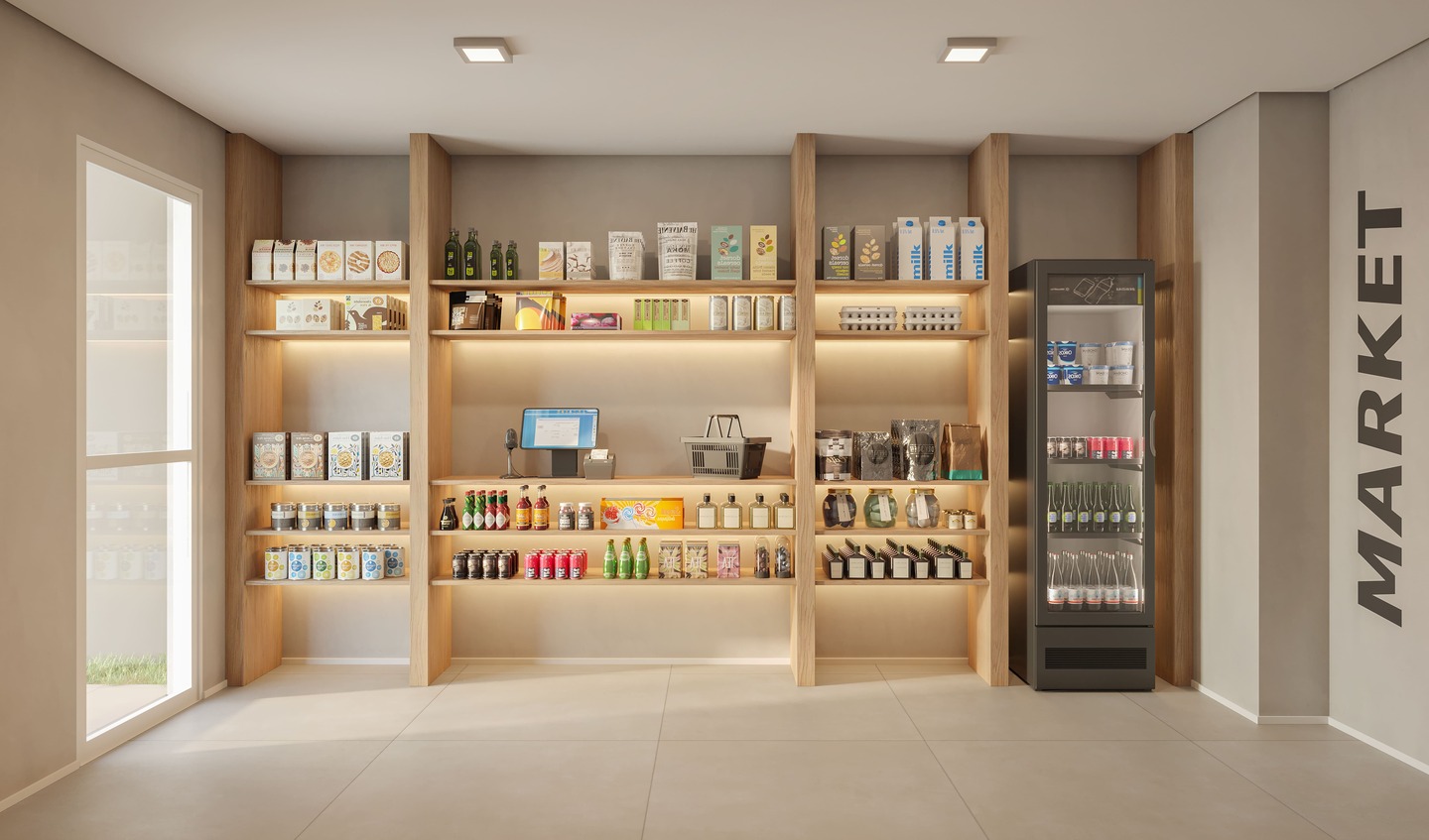 Mini Mercado - Perspectiva ilustrada - Plano&amp;Vila Leopoldina