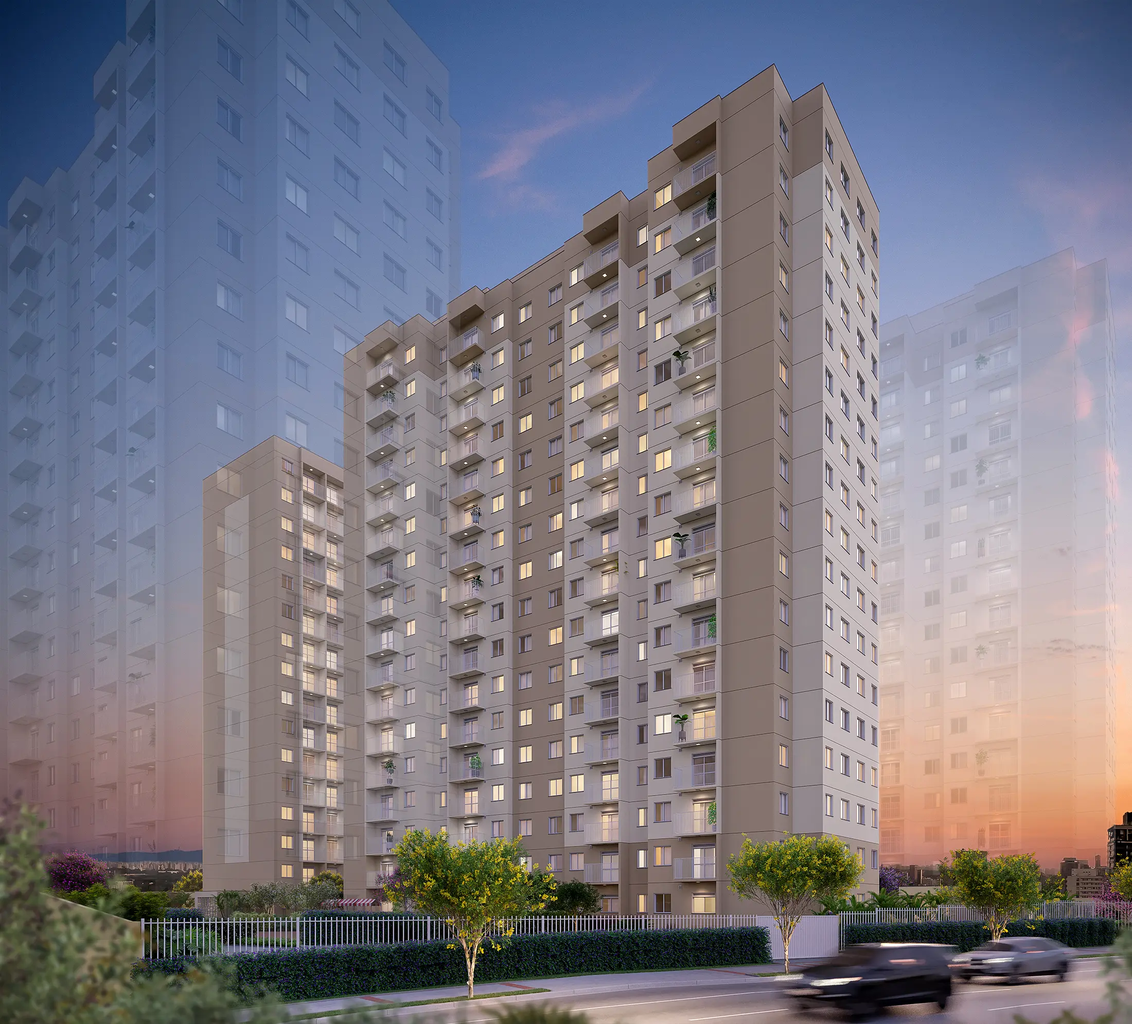 Plano&Park Santo Amaro — Fachada - Perspectiva Ilustrada