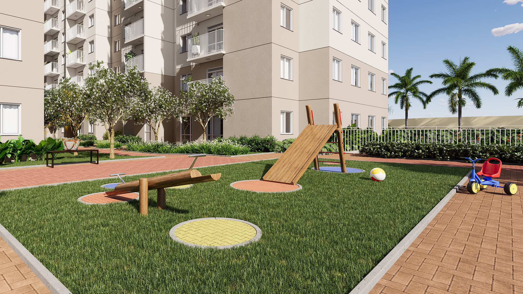 Playground - Perspectiva Ilustrada - Plano&amp;Vista Santo Amaro