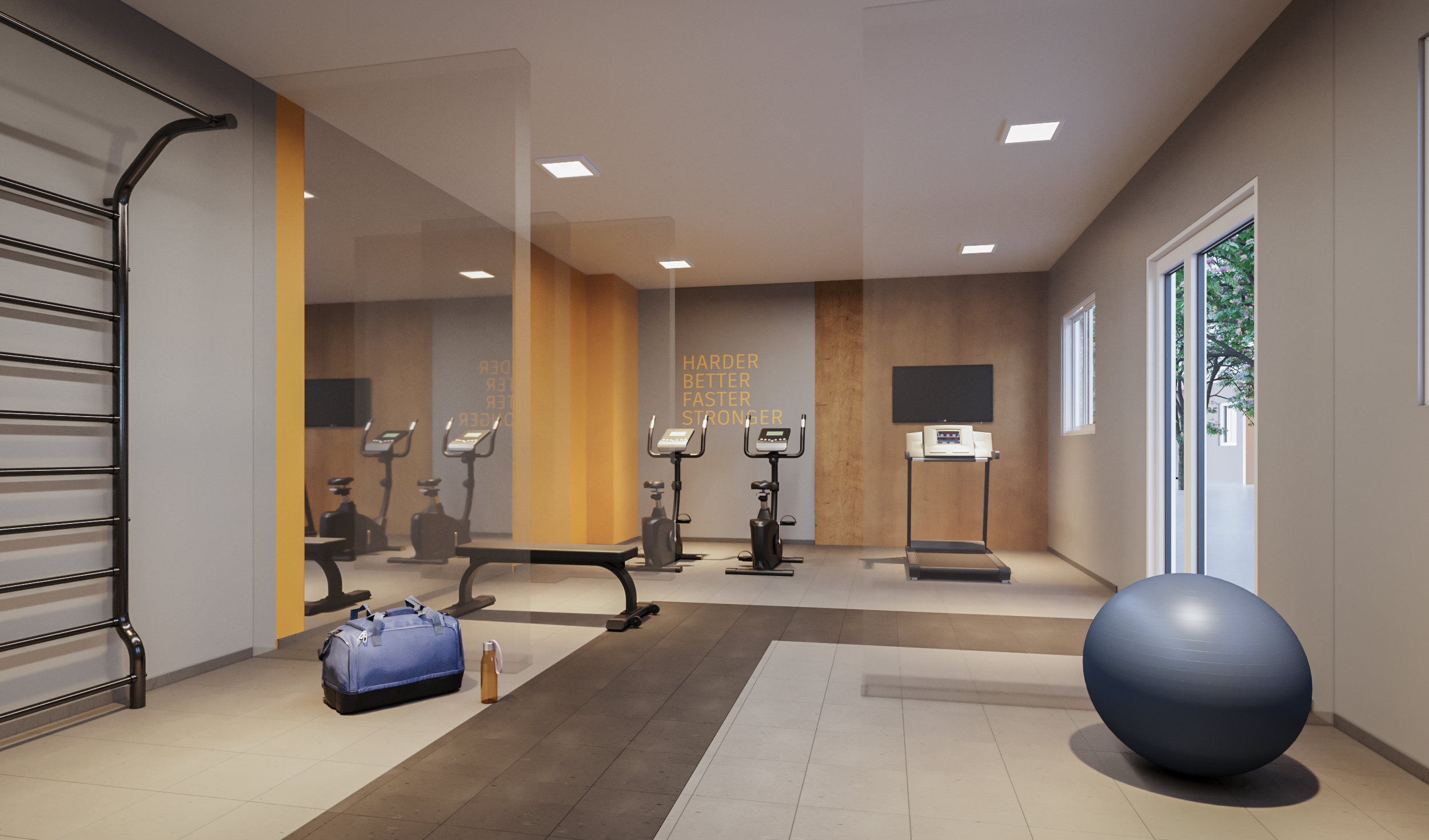Fitness - Perspectiva Ilustrada - Plano&amp;Vista Santo Amaro