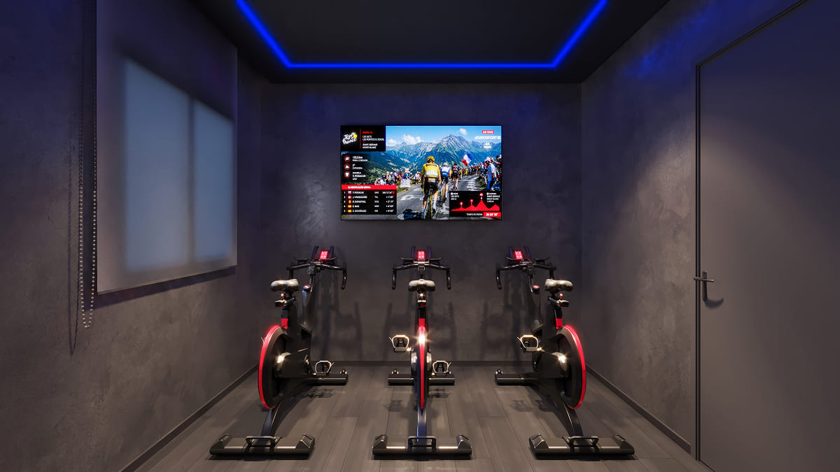 Sala bike - Perspectiva Ilustrada - Plano&amp;Caminhos do Jaçanã