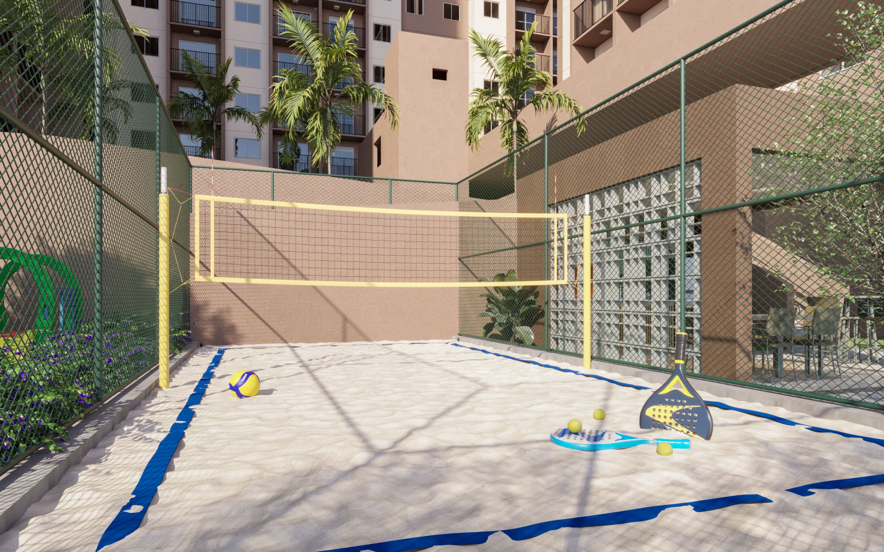 Quadra de Volei - Perspectiva Ilustrada - Duetto São Domingos