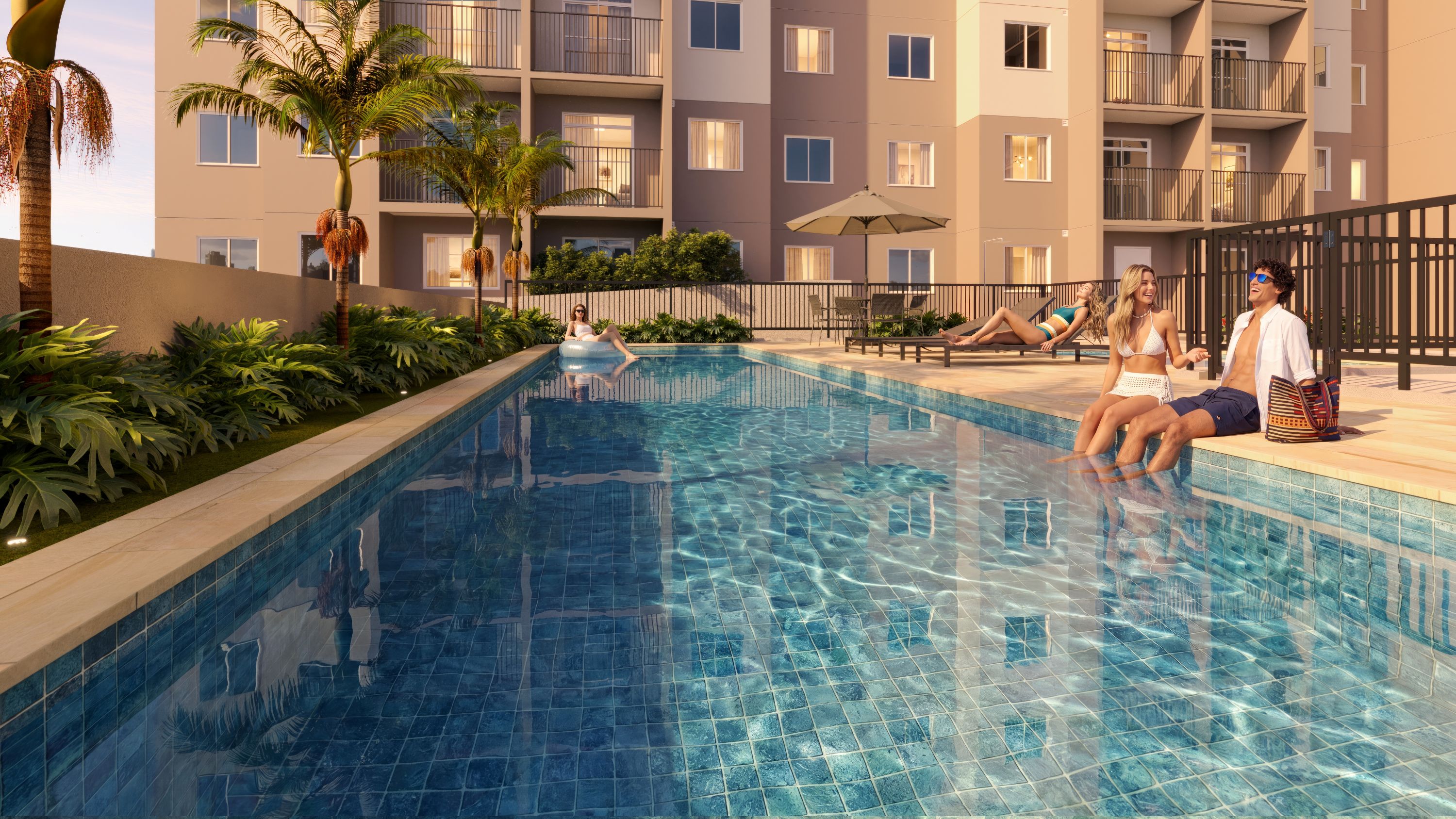 Piscina - Perspectiva Ilustrada - Duetto São Domingos