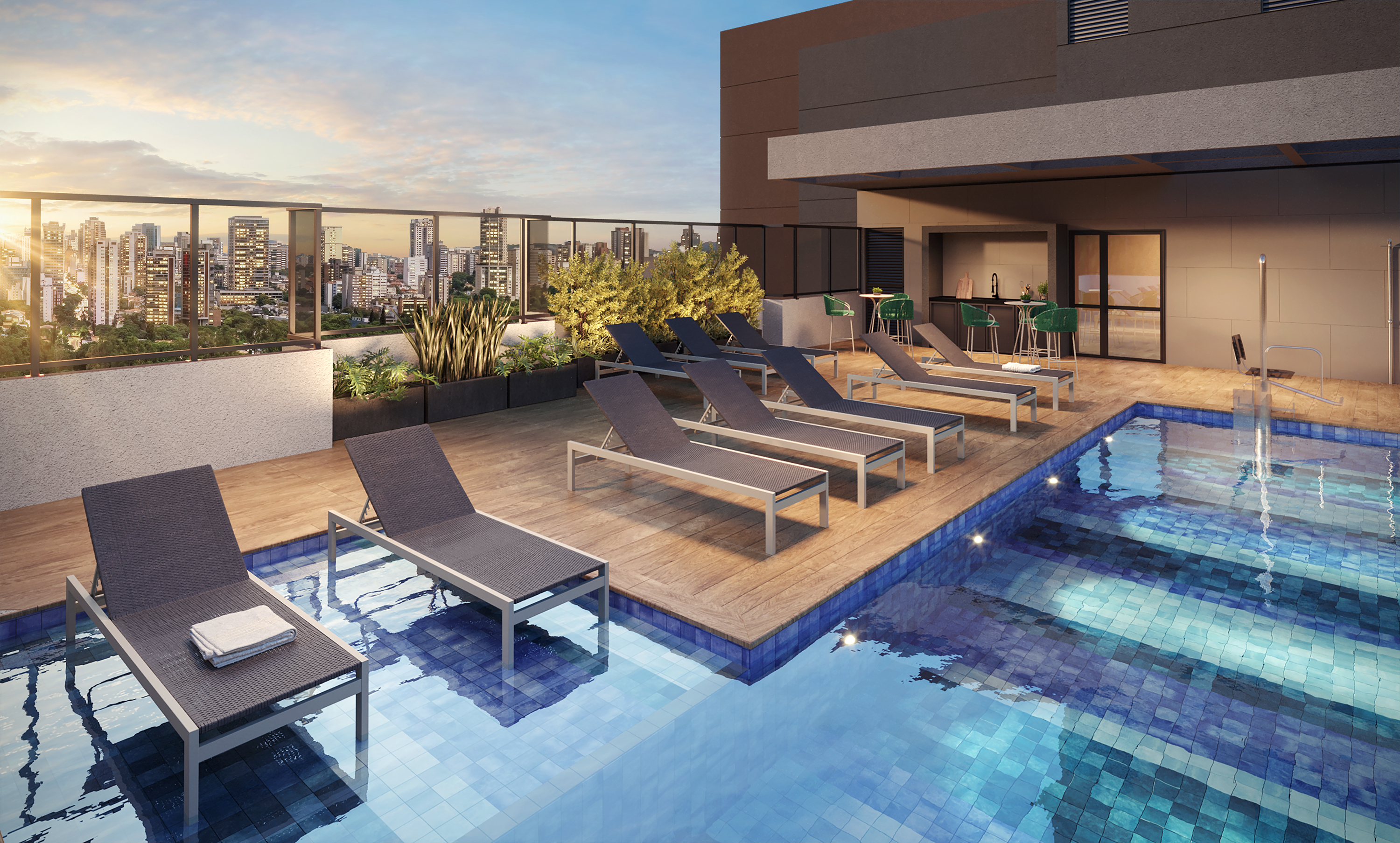 Piscina - Perspectiva Ilustrada - Polo Paulista